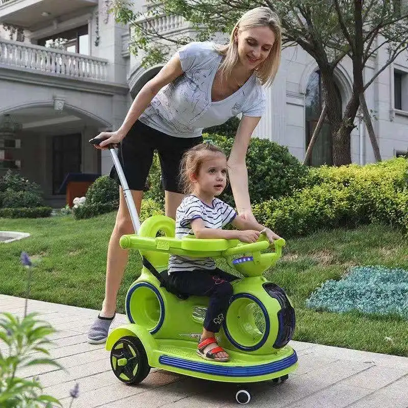 Wholesale Hot Sale Retractable Push Handle with Colorful Lights and Music for Children&prime; S Outdoor Ride on Electric Car