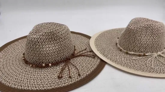 Fashion Hats Women Lady Multi Mixed Braid Floppy Paper Summer Hat Wholesale Straw Hat for Travel